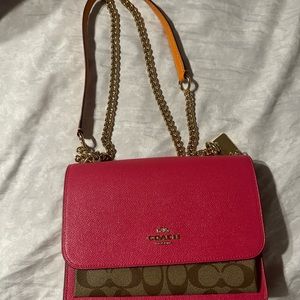 Coach bag / pink and orange